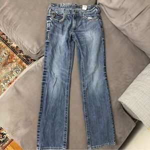 Ariat M5 Men’s Slim Straight Fit Blue Denim Jeans Size 34x35 (tag 33/36) Western